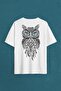 Owl Owl Design Pattern Design Baby Little Bird Back Front Printed Oversize T-Shirt Unisex T-shirt - 2