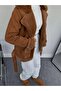 Furry Belted Long Suede Coat - 2