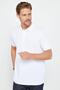 Men's Classic Fit Comfortable Cut 100% Cotton Plain Pique White Polo Collar T-Shirt - 2