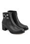 Women's Black Zippered Heeled Boots