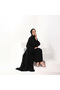 Luxurious Abaya Star Black Stylish Abaya Crepe Chiffon Quality Fabric Hand Embroidered Lace - 2