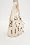 White Multi-Compartment Leather Shoulder Bag - 2
