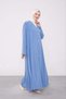 Indigo Pearl Buttoned Belted Ferace - 2