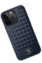Sbprc iPhone 15 Pro Compatible Case Pu Leather Business Square Pattern Ravel Cover - 2