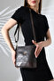 Brown Bucket Model Printed-Textured Women's Bag Single Compartment Cross Strap Shoulder and Hand Bag Stylish - 7