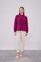 Fuchsia Collar Scarf Brooch Detailed Blouse