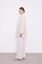 Beige Chiffon Pleated Shirt Double Set - 3