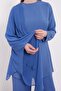 Indigo Stone Embroidered Chiffon Double Set - 5