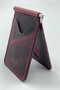 Burgundy Men's Wallet with Money Clip Genuine Leather Thin Practical Card Holder Wallet - 2