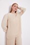 Beige Pleated Chiffon Double Set - 4