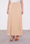 Camel Satin Skirt Suit with Cinch Waist - 6