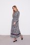 Black-Mink Geometric Pattern Flounce Dress - 2