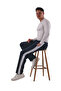 Men's White Anthracite Sweatpants (with Large Size Option)