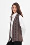 Women's Mink Silvery Twist Patterned Seasonal Knitwear Vest - 2