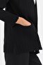 Women's Black Ribbed Plain Buttonless Mother's Knitwear Cardigan with Pockets - 4