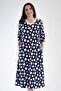 Women's Plus Size Capri Sleeve Indigo Dress C8T0N0O303