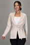 Women's Ecru Crepe Fabric Belted Jacket