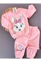Baby Girl Transitional Long Sleeve Cute Rabbit Printed Sweathirt Bottom Top Set 12-24 Months Pink - 3