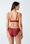 6118 Burgundy Color Padded Bra Panty Lace 2-Piece Set - 2