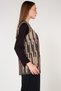 Women's Mink Striped Pocket V-Neck Plaid Knitwear Mother Vest - 5