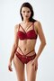 6110 Burgundy Color Padded Bra Panties Set of 2