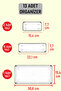 13 Pieces Transparent Hard Plastic Modular Organizer Set