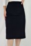 Black Velvet Midi Pencil Skirt - 2