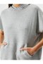 Hooded Sweatshirt Short Sleeve Kangaroo Pocket Viscose - 5
