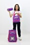 Butterfly Themed Girl's 3-Piece School Bag Set - Backpack + Thermal Lunch Box + Pen Holder