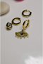 Eye Evil Steel Earring Set Gold Triple - 4