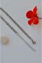 Men's Silver Color Thin Steel Chain Bracelet - 4