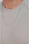 Men's Thin Italian Chain Necklace Silver Color - 4