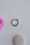 Men's Steel Hoop Earrings, Silver Color, 2 mm Domed Shape, 12 mm Inner Diameter - 2