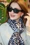 Black Rimmed Leopard Print Shawl Black Coffee Tone Leopard Shawl - 5