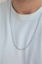 Silver Color Thin Italian Chain Men's Steel Necklace - 4
