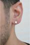 Men's Steel Point Earrings Silver Color