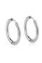 Silver Colored Plain Steel Hoop Earrings 20 mm - 2