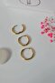 Steel Hoop Earring Set 3-Piece Gold Color - 3