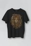 Rasta Lion Reggae Music Lion Headphones Printed Unisex Black T-Shirt