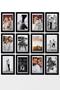 12 قطعة إطار 15x21 - إطار أسود - إطار MDF A5 - إطار صور متعدد - 6