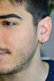Men's Gold Color Steel Hoop Earring Single - 3
