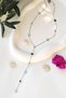 Silver Decollete Necklace with Long Chain and Heart Detail - 5