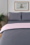 100% Cotton Akfil Double-Sided Duvet Cover Set Double Size 200X220 cm Anthracite Powder - 3