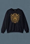 Navy Blue Sweatshirt Tiger Tiger Minimal Urban Street Wear Printed Unisex Sweat