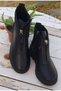 London K 1132005   Women's Genuine Leather Zipper Garnished Comfort Casual Boots - 6