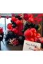 60Pcs Red Black + Balloon Chain Metallic Shiny Balloon Set