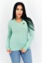 Women V-Neck Brand Logo Sweaters, Light Green