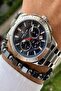 New Season Stainless Steel Band Functions Active Men's Wrist Watch Bracelet