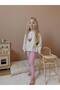 Female Child Pink Floral Two-Thread Fabric Bottom Corduroy Leggings Set - 3