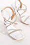 Stoned Fancy Thin Heeled Sandals Summer Shoes-Vtr0371-White - 4